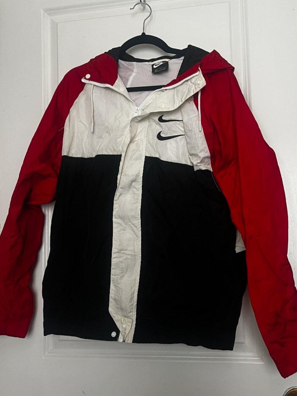 Vintage Y2K Nike Double Swoosh Colorblock Windbreaker Jacket Men's Size M Hooded
